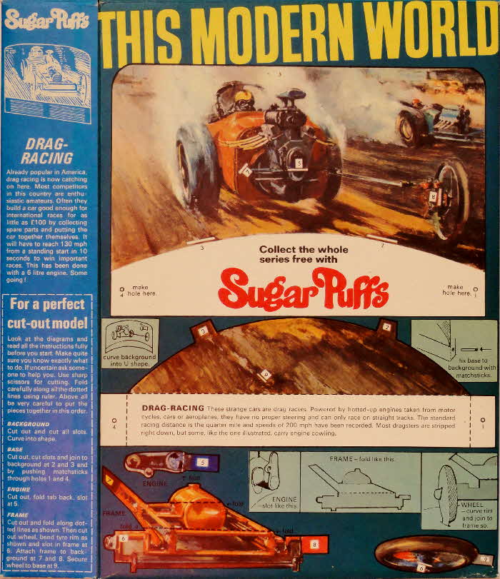 1969 Sugar Puffs This Modern World 3D Cut Out Drag Racing