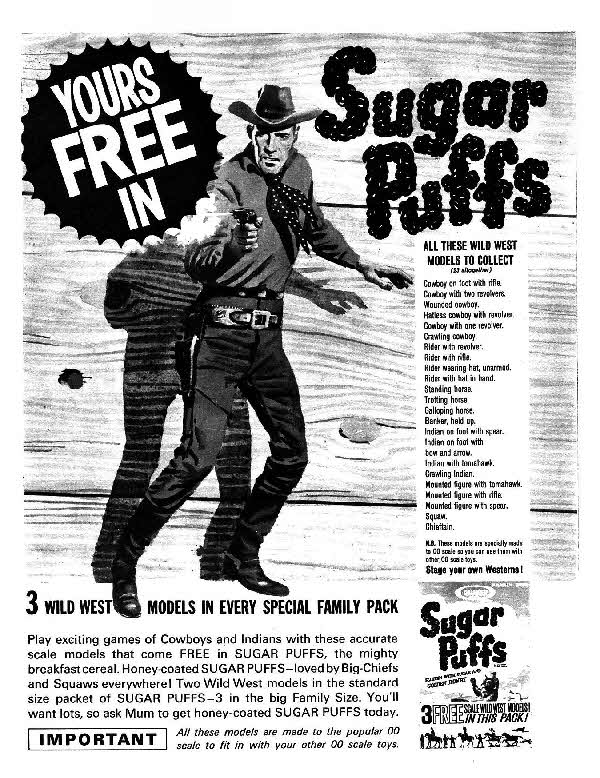 1963 Sugar Puffs Wild West 00 models