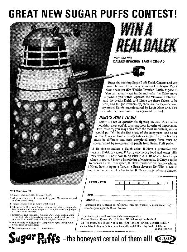 1966 Sugar Puffs Win a Dalek