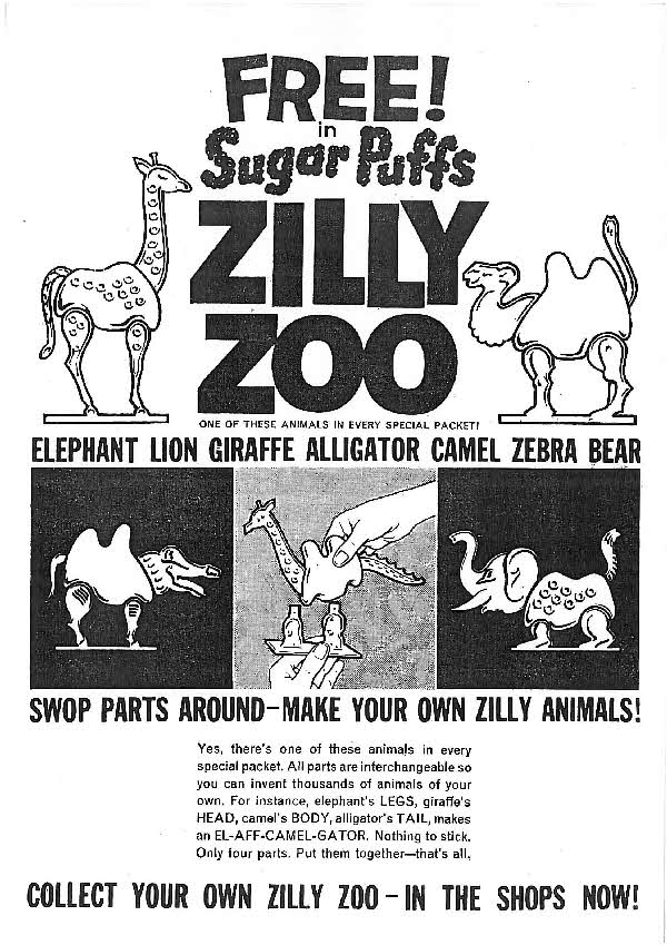 1962 Sugar Puffs Zilly Zoo