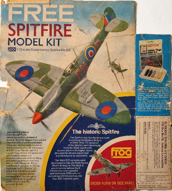 1970s Sugar Puffs Frog Spitfire Model packet