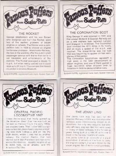 1973 Sugar Puffs Famous Puffers reverse