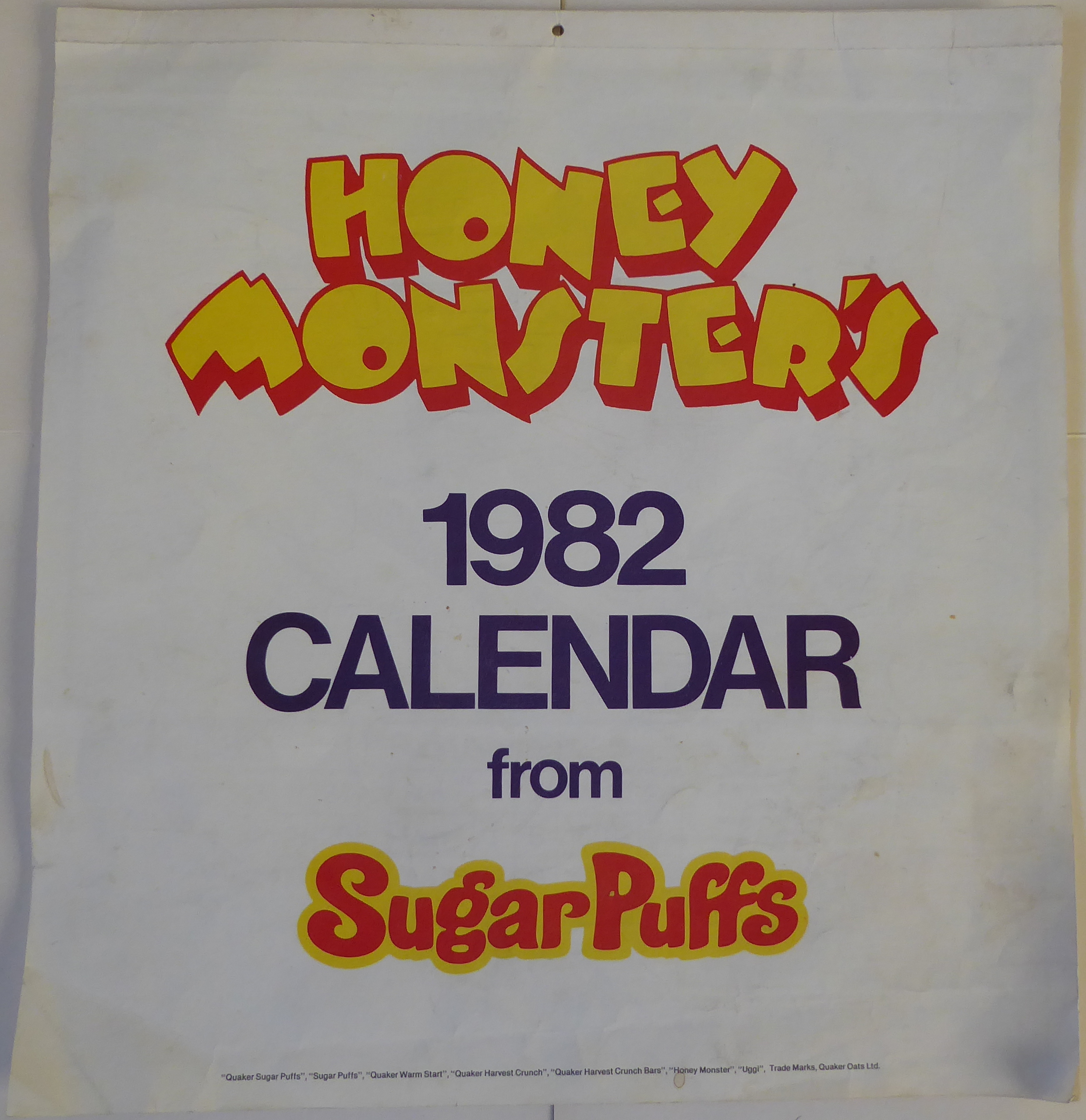 1982 Sugar Puffs Honey Monster Calendar (1)