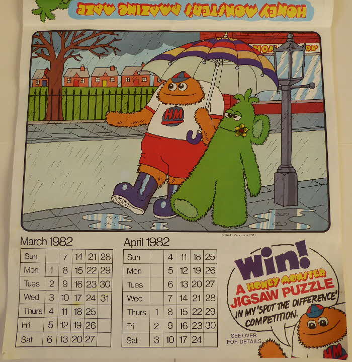 1982 Sugar Puffs Honey Monster Calendar (3)