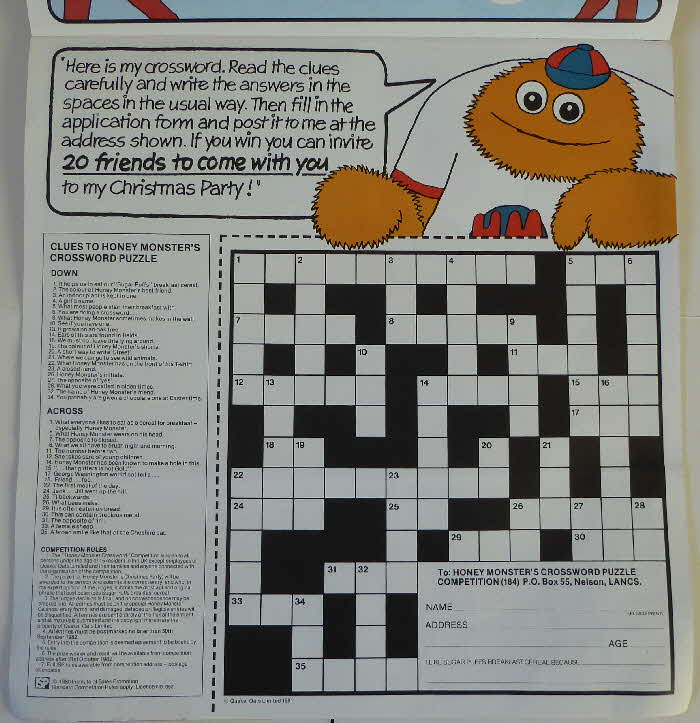 1982 Sugar Puffs Honey Monster Calendar (10)