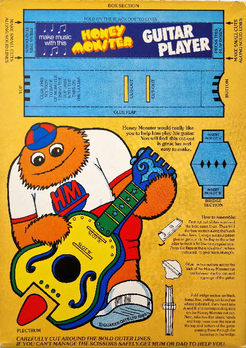 1981 Sugar Puffs Honey Monster Cut Outs - Guitar (2)