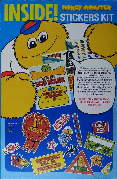 1985 Sugar Puffs Streetwise Sticker Kit