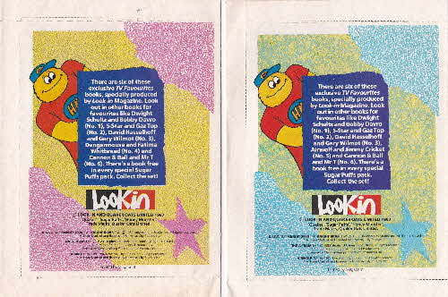 1987 Sugar Puffs Look In TV Favourites back