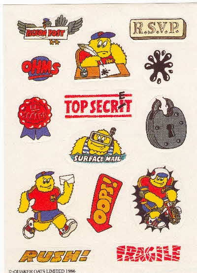 1986 Sugar Puffs Stationary stickers