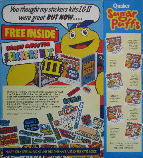 1987 Sugar Puffs Honey Monster Stickers 3