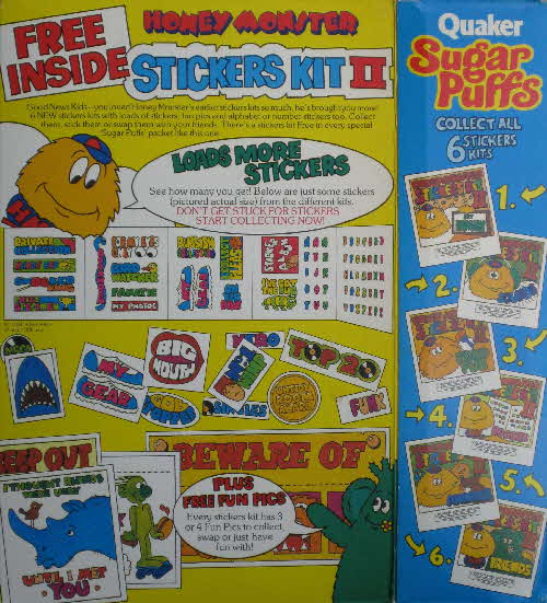 1986 Sugar Puffs Honey Monster Stickers 2