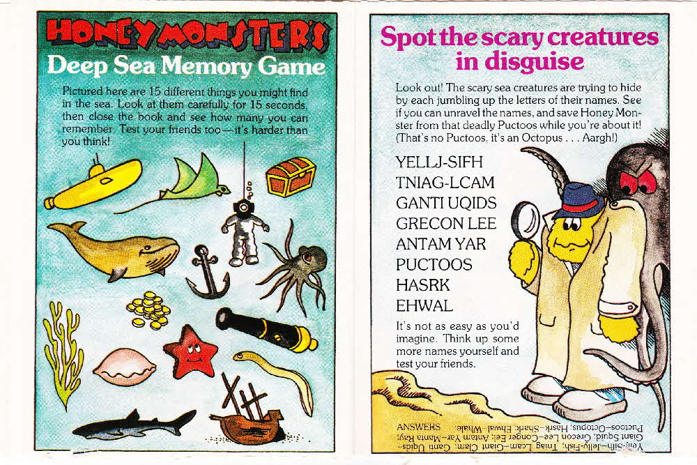 1986 Sugar Puffs Scary Fun Book 3 Creatures of Deep (3)