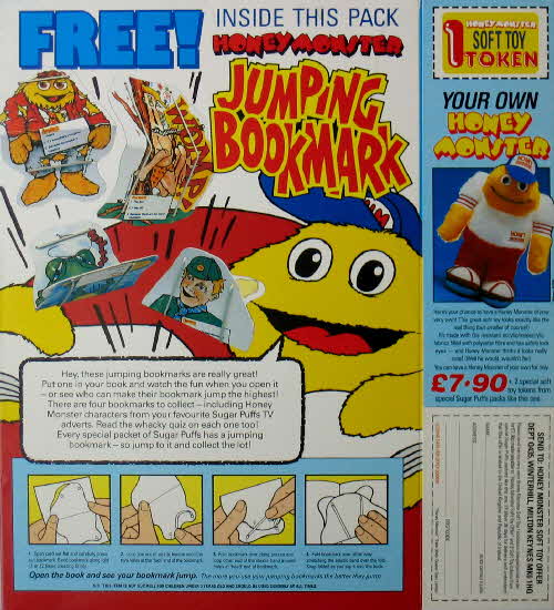1989 Sugar Puffs Jumping Bookmark & Cuddly Toy