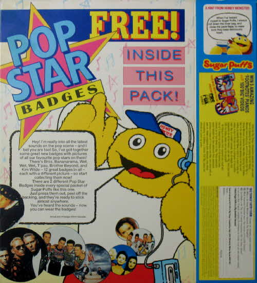 1989 Sugar Puffs Pop Star Badges