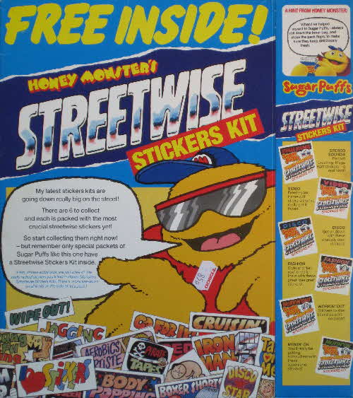 1988 Sugar Puffs Streetwise Stickers