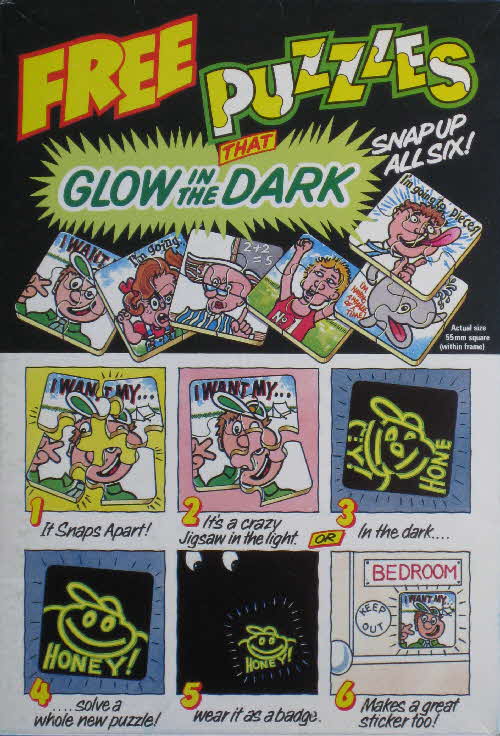 1990 Sugar Puffs Glow in Dark Puzzles