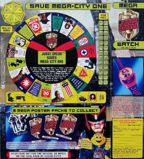 1995 Sugar Puffs Judge Dredd Posters, Watch & Game