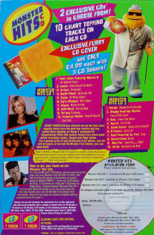 1998 Sugar Puffs Monster Hits CDs1