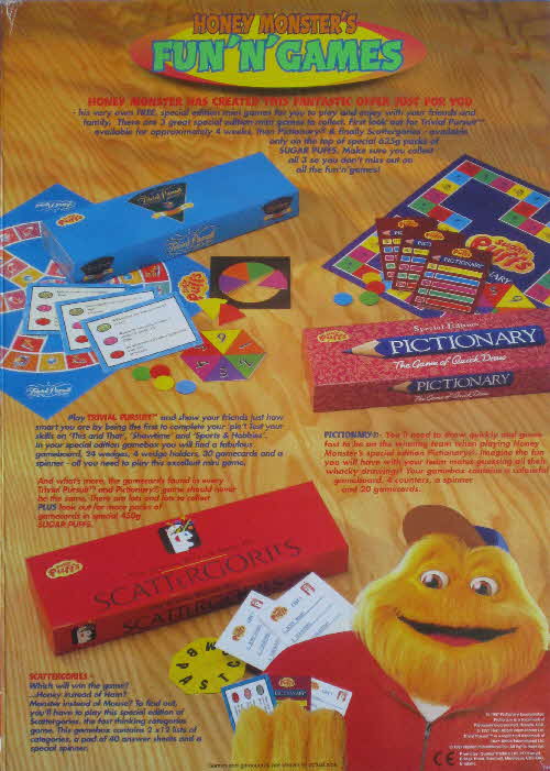 1997 Sugar Puffs Fun n Games Free box game
