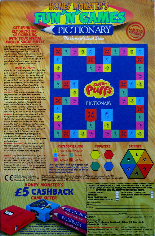 1997 Sugar Puffs Fun n games Pictionary