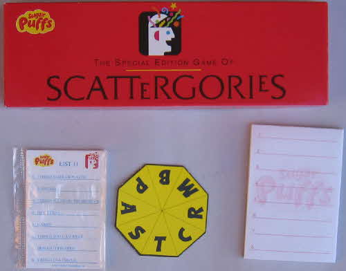 1997 Sugar Puffs Mini Board Game Scattergories