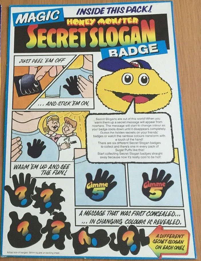 1990 Sugar Puffs Secret Slogan Badges2