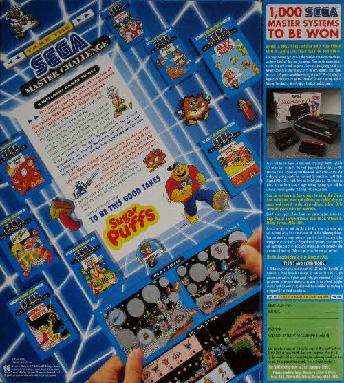 1993 Sugar Puffs Sega Challenge Scratch Games & Competition