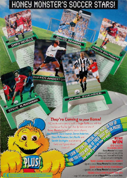 1997 Sugar Puffs Soccer Star Pop Up cards