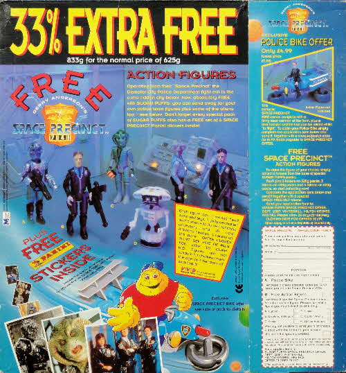 1995 Sugar Puffs Space Precinct Stickers & Figures