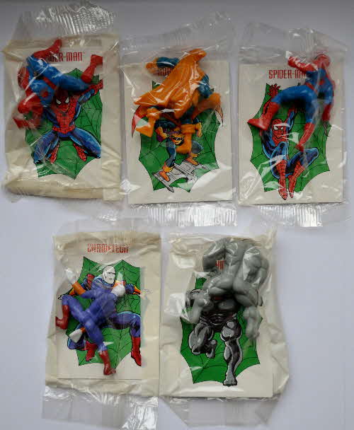1996 Sugar Puffs Spiderman Figures - mint