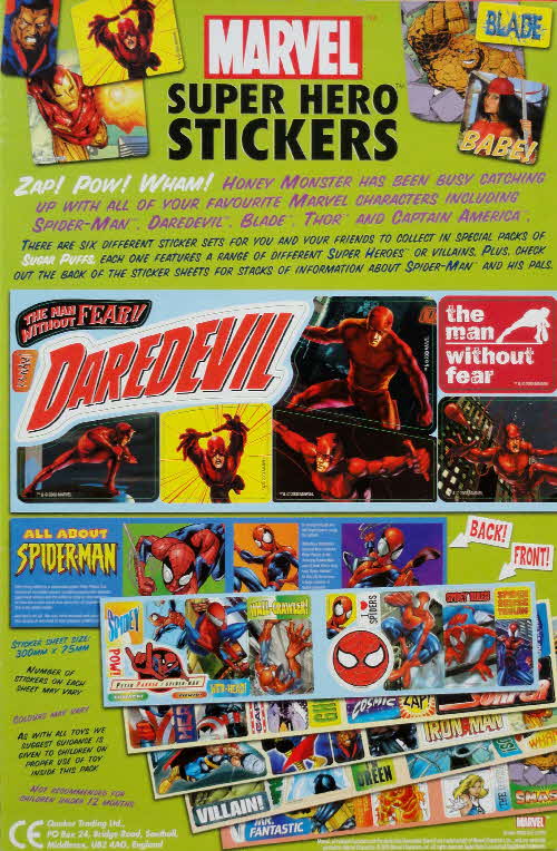 2003 Sugar Puffs Marvel Super Hero Stickers