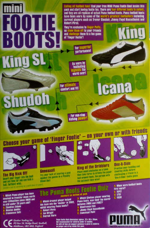 2003 Sugar Puffs Footie Boots