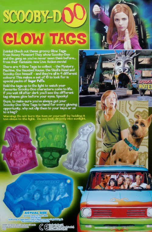 2002 Sugar Puffs Scooby Doo Glow Tags