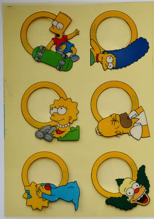 2001 Sugar Puffs Simpsons Magni-Finders single sheet