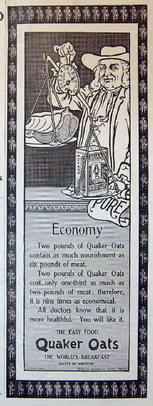 1898 Quaker Oats Scales Advert
