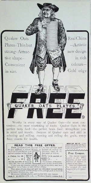 1905 Quaker Oats Plates Advert