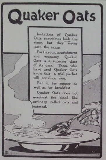 1910 Quaker Oats Advert