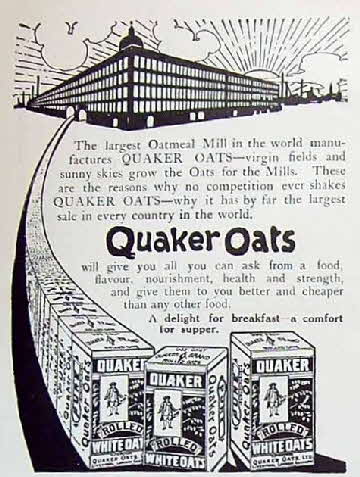 1910 Quaker Oats Mill Advert