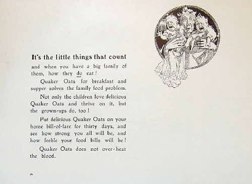 1910 Quakler Oats Little Things Advert