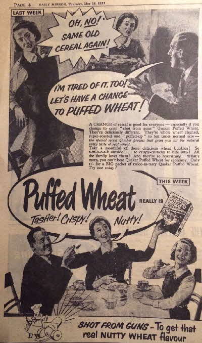 1953 Puffed Wheat Advert