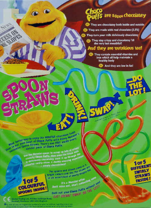 1999 Choco Puffs Spoon Straws New back