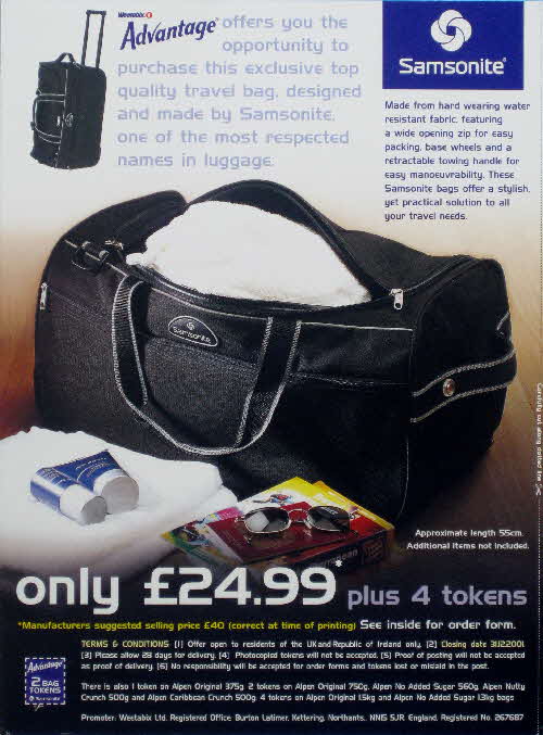 2000 Advantage Samsonite bag offer