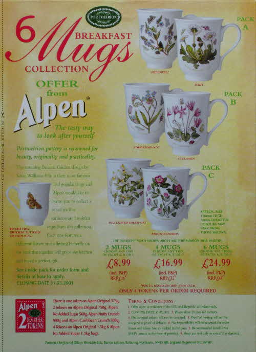 2000 Alpen 6 Breakfast Mugs
