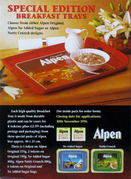 1995 Alpen Special Edition Breakfast Trays