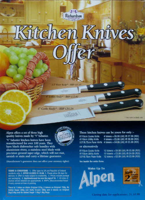 1998 Alpen Kitchen Knives offer