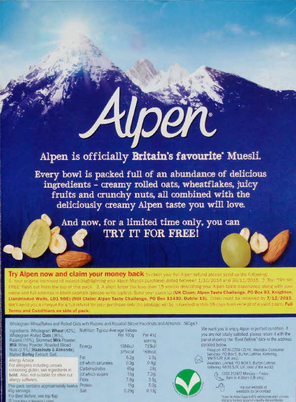 2014 Alpen Money Back Gtee
