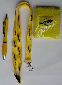 2013 Weetabix promotional pen, lanyard & wristband