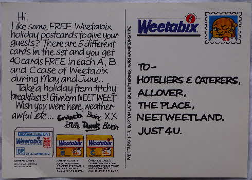 1983 Weetabix Weetagang Catering Pack Postcard Advert A4 (2)