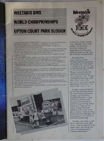 1986 Weetabix BMX Championship programme (2)