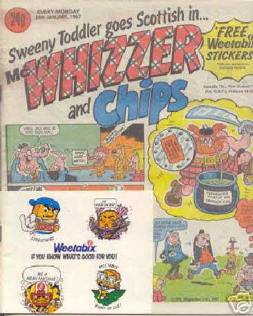 1987 Weetabix Weetagang Whizzer & Chips Stickers (betr) (1)